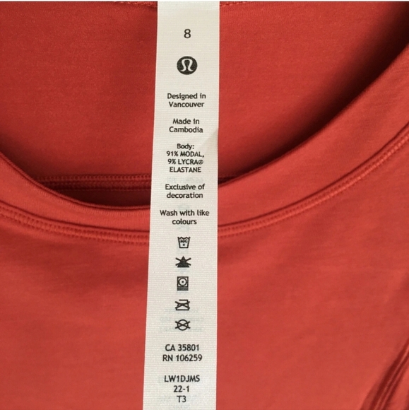 Lululemon Modal Pleated Sleeveless Sz 8 Tank Top Terracotte Nwt - Picture 4 of 10